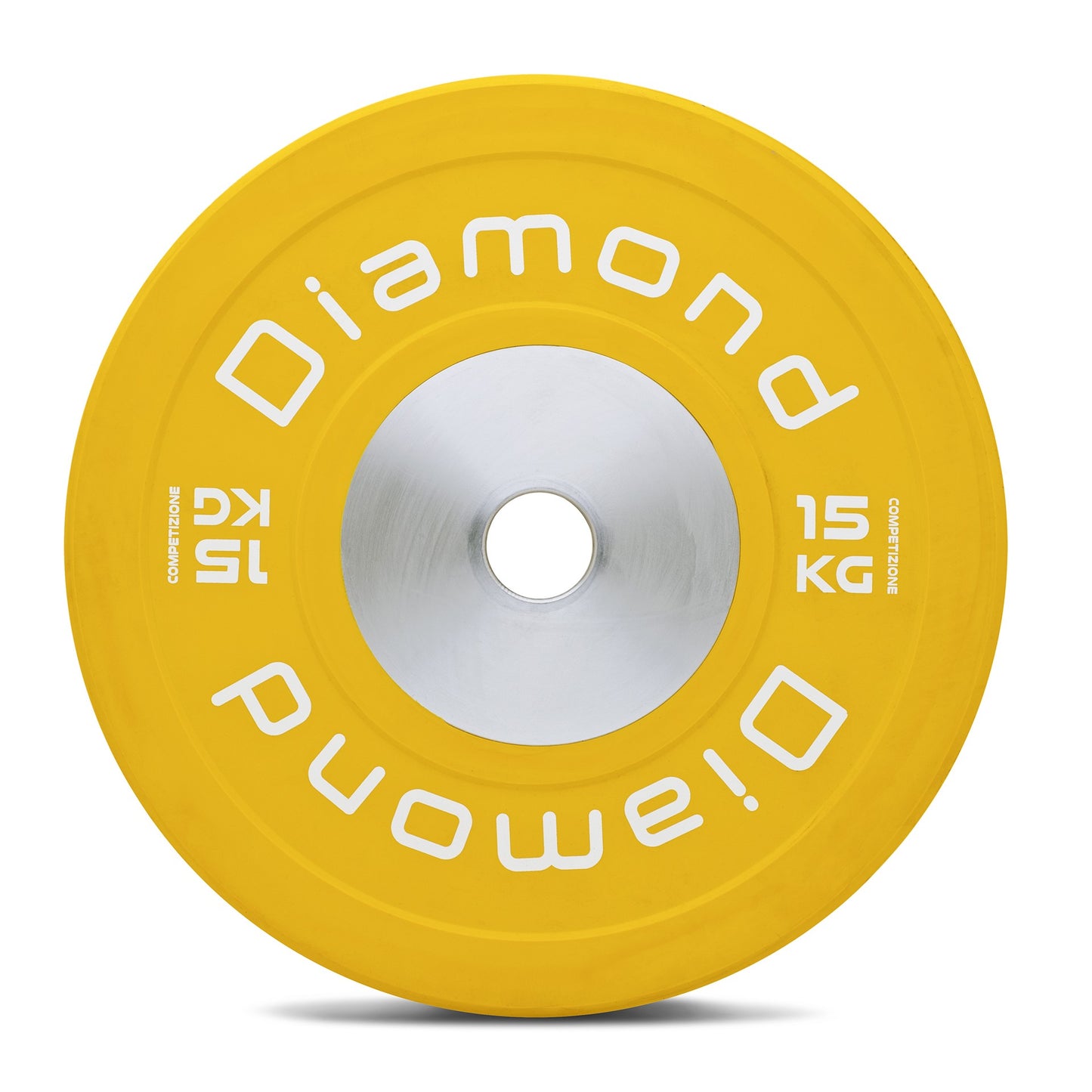 Disco olimpionico bumper competizione Pro foro 50 mm Diamond 15 kg