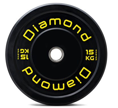 Disco olimpionico bumper Master foro Ø 50 mm Diamond 15 kg