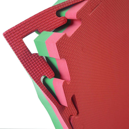 Tatami 100 x 100 x 4 cm Colore Verde/Rosso Diamond