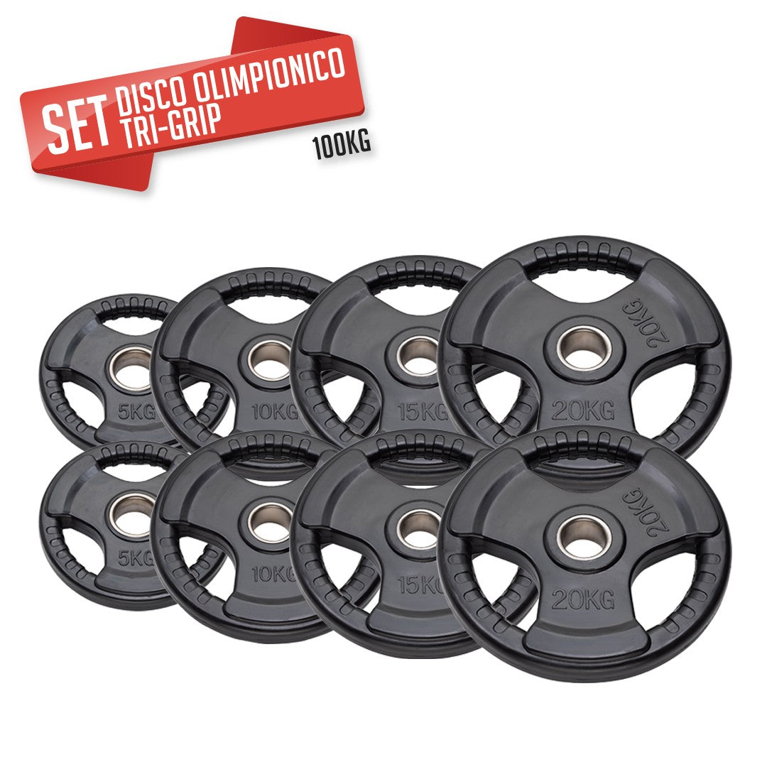 Set 100 kg Dischi Tri-Grip Diamond Professional foro 50 mm