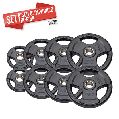 Set 130 kg Dischi Tri-Grip Diamond Professional foro 50 mm