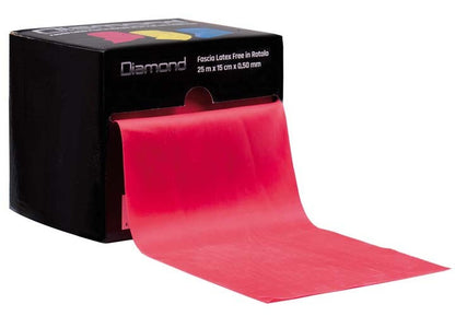 Fascia Elastica Diamond Professional Latex Free in Rotolo 0,50 mm x 15 cm x 25 m rosso